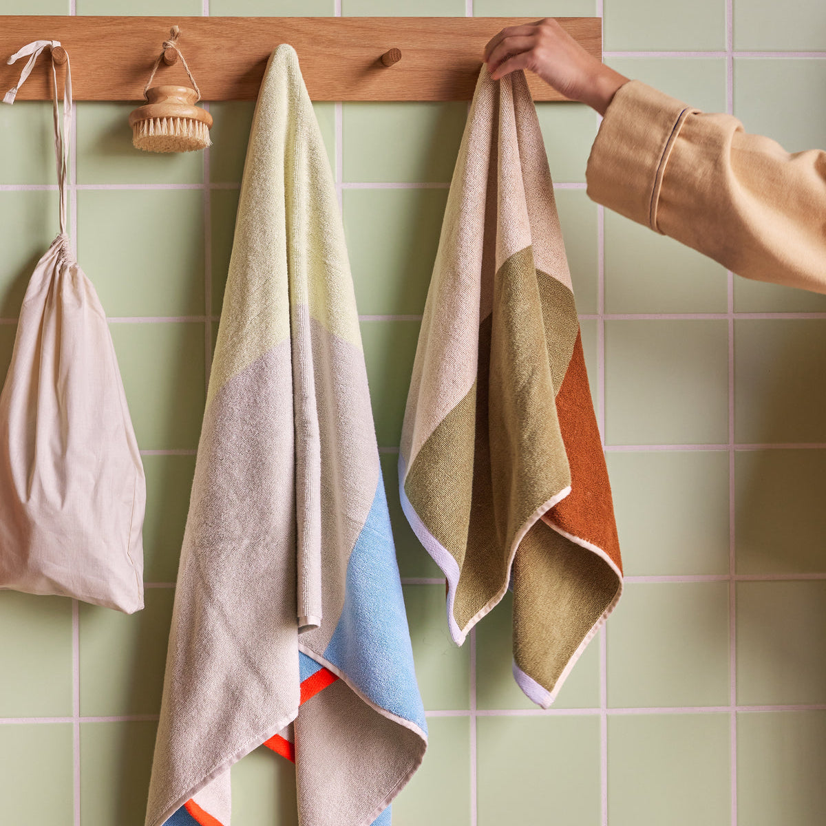 Serviette multicolore Block