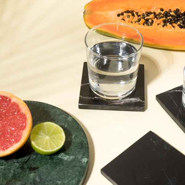 Black marble coasters