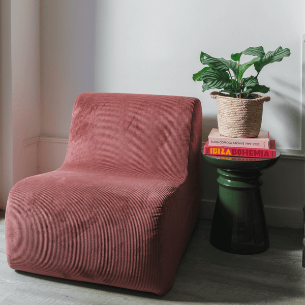 Fauteuil bordeaux clair