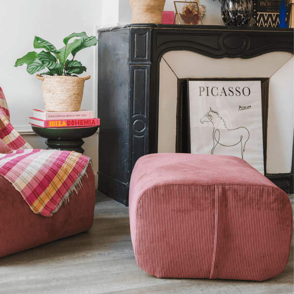 Bordeaux clair pouf