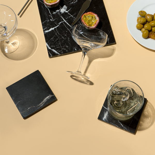 Black marble coasters
