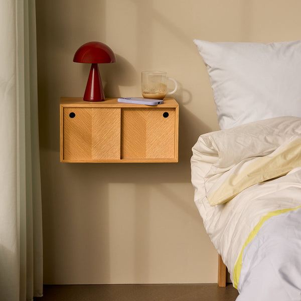 Table de chevet en bois naturel Herringbone