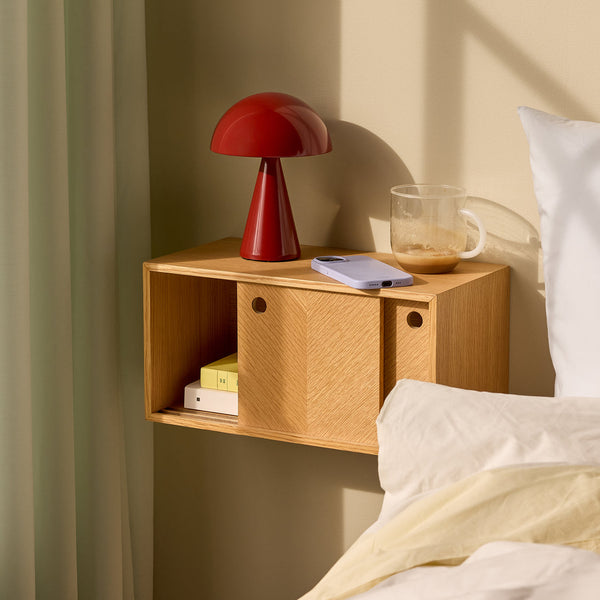 Table de chevet en bois naturel Herringbone