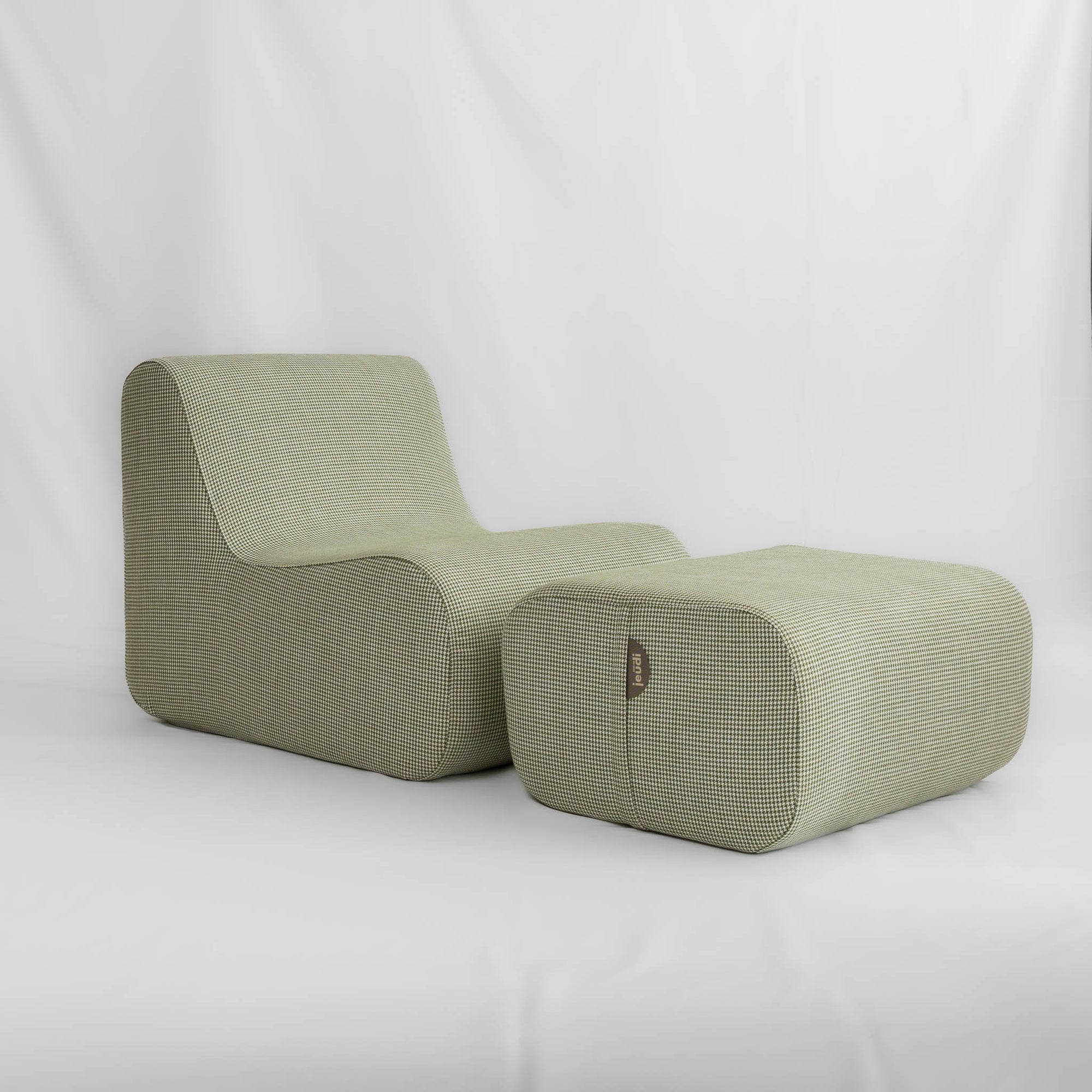 Pouf Cocotte-écru/vert