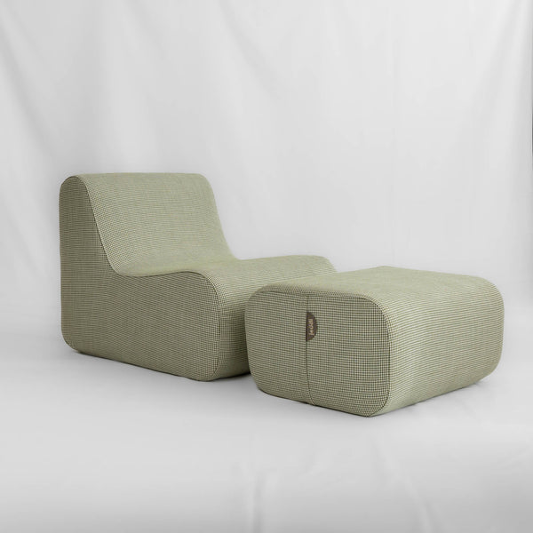 Pouf Cocotte-écru/vert