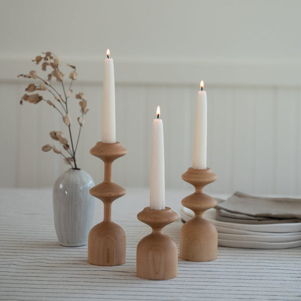 Ensemble Gisèle – 3 bougeoirs en bois