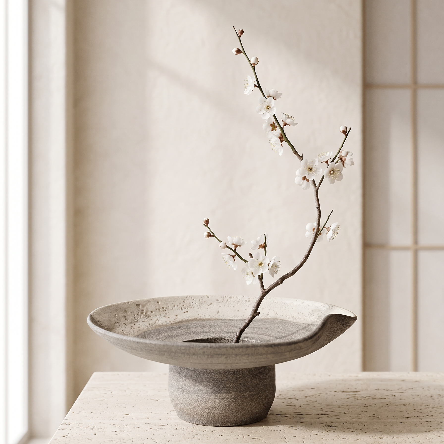 Vase bas en grès Osmose