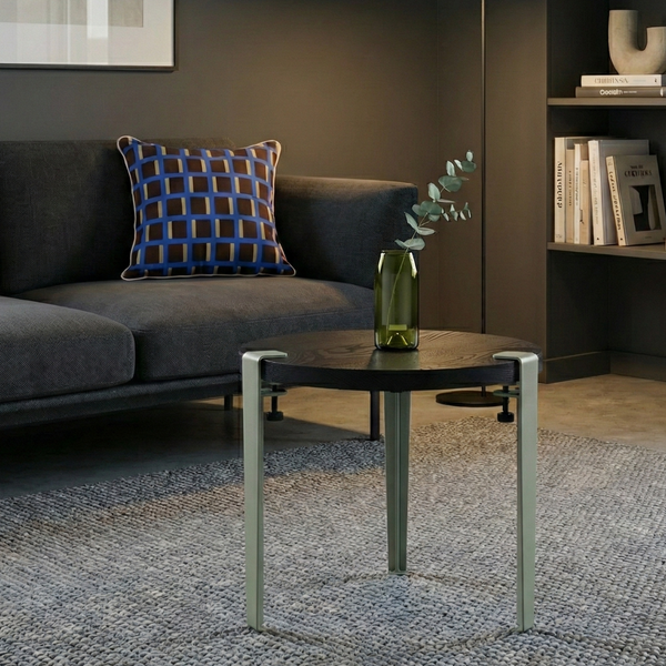 Round coffee table – recycled solid ash wood