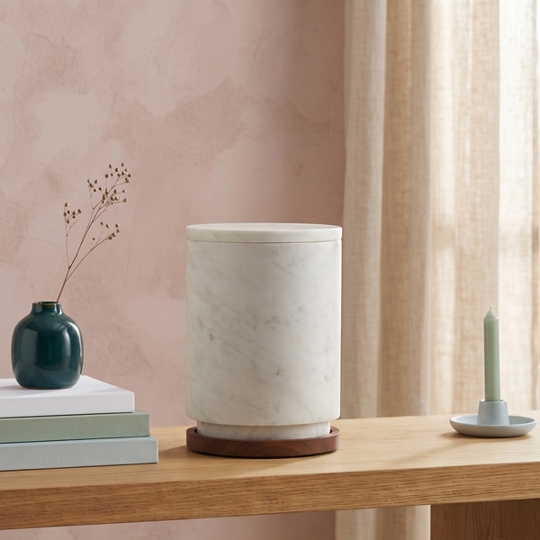 Linea natural stone memorial urn
