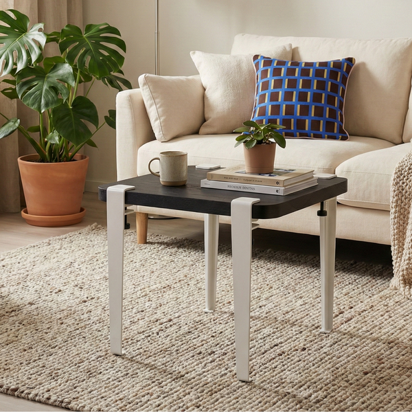 Square coffee table – recycled solid ash wood