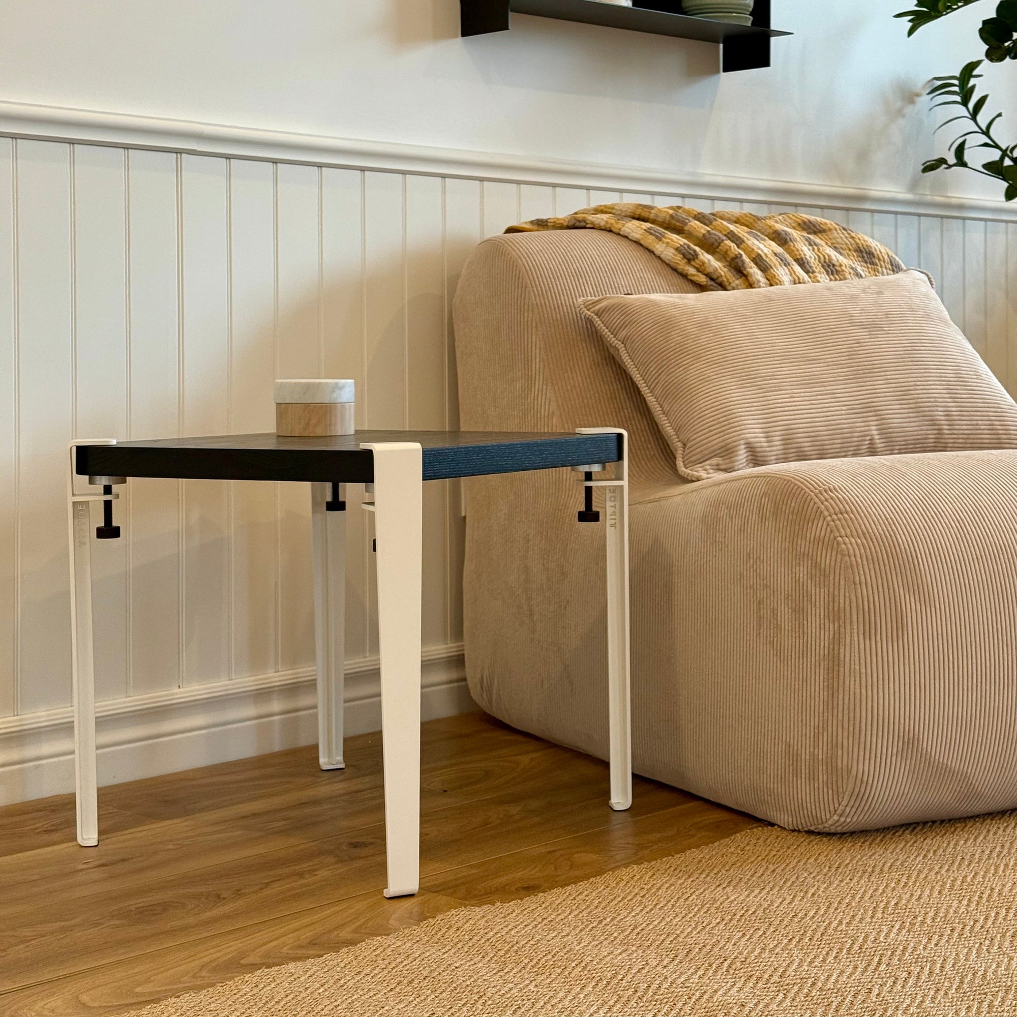 Square coffee table – recycled solid ash wood