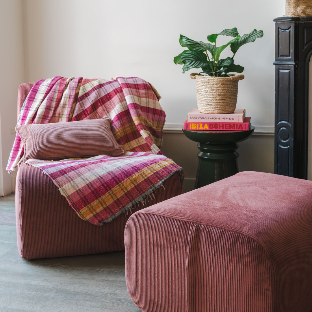 Fauteuil bordeaux clair