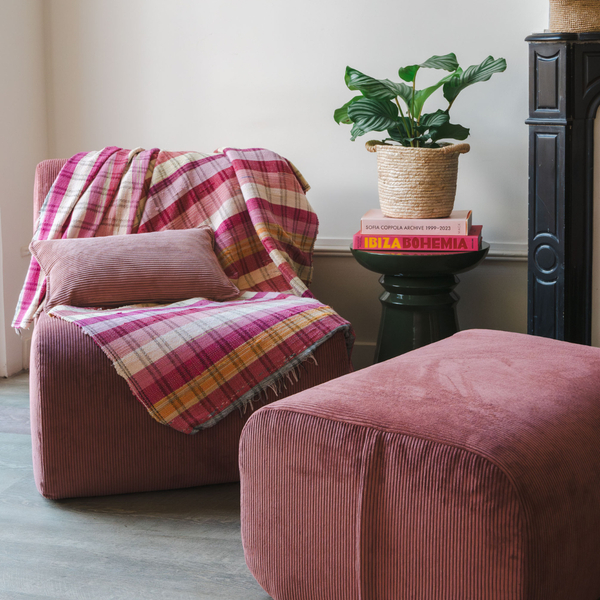 Fauteuil bordeaux clair