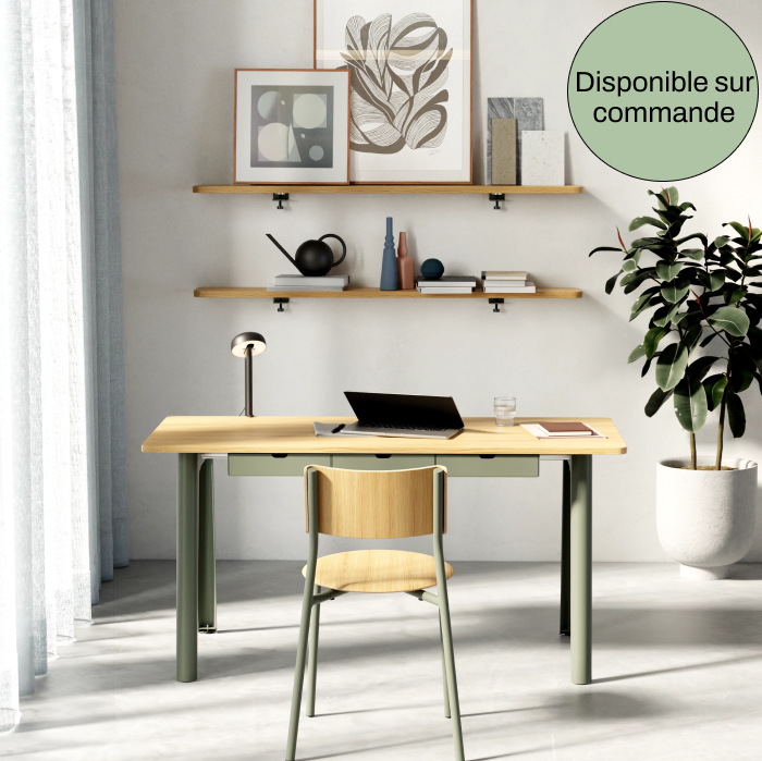 Bureau avec bloc de rangement NEW MODERN – bois éco–certifié