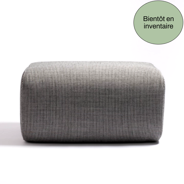 Cocotte-ecru/noir pouf