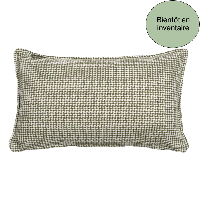 Cocotte ecru/vert cushion 50x30cm