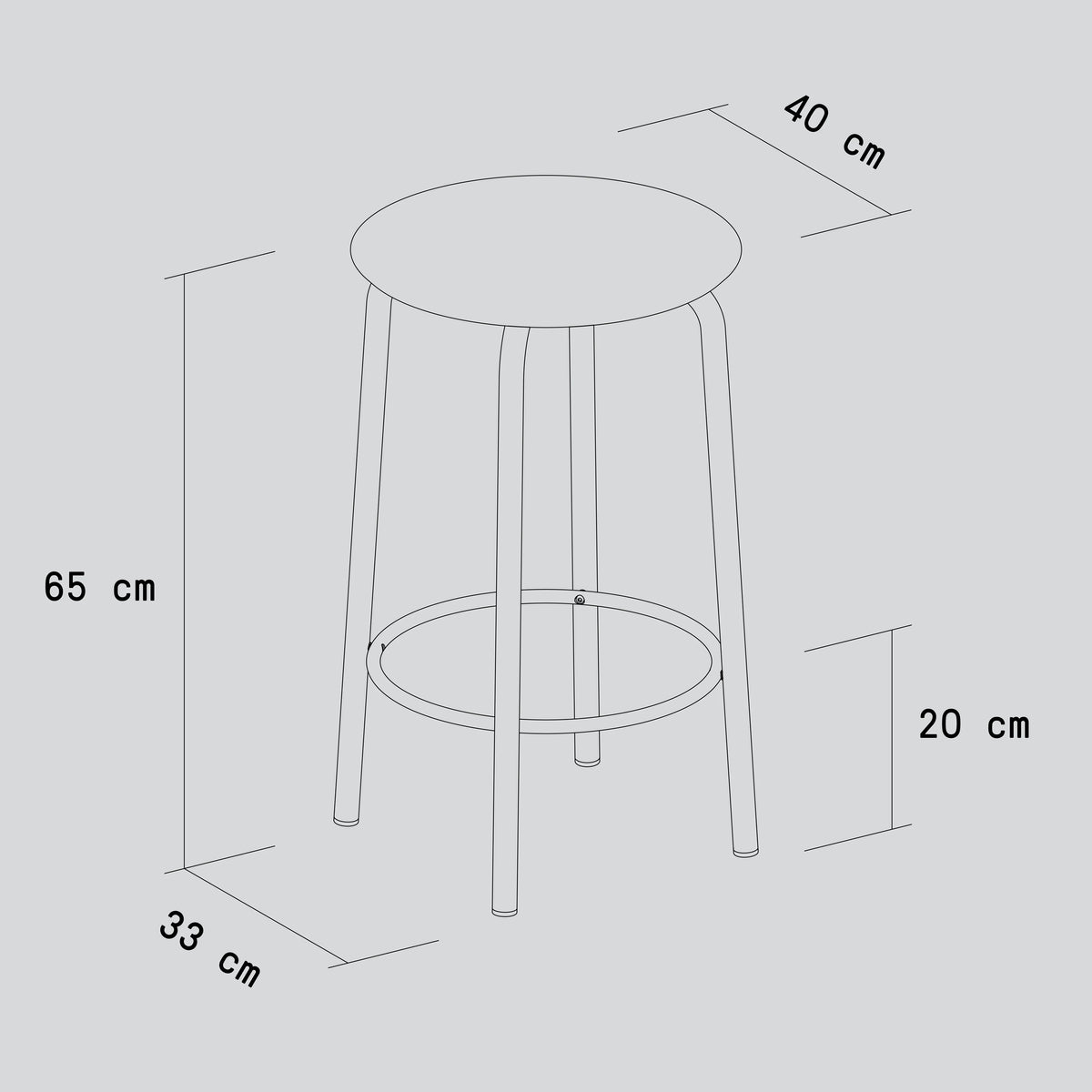 Tabouret de bar SSD - bois éco-certifié
