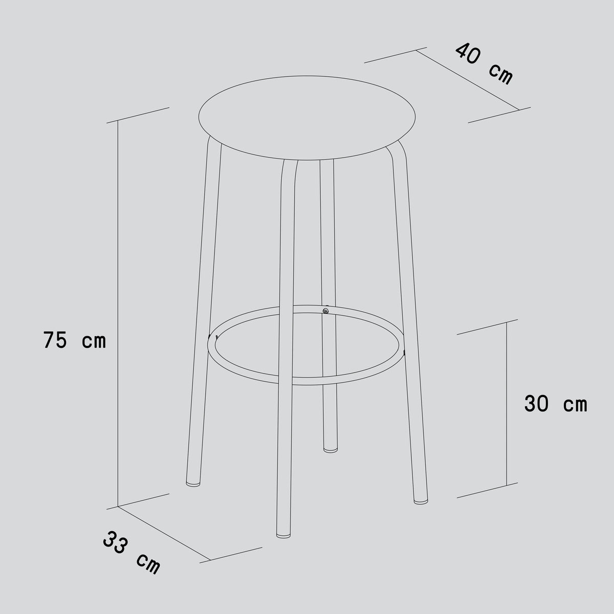 Tabouret de bar SSD - bois éco-certifié