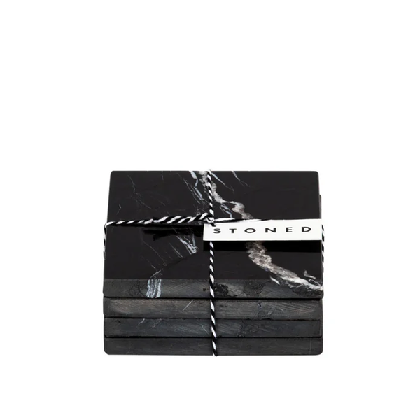 Black marble coasters