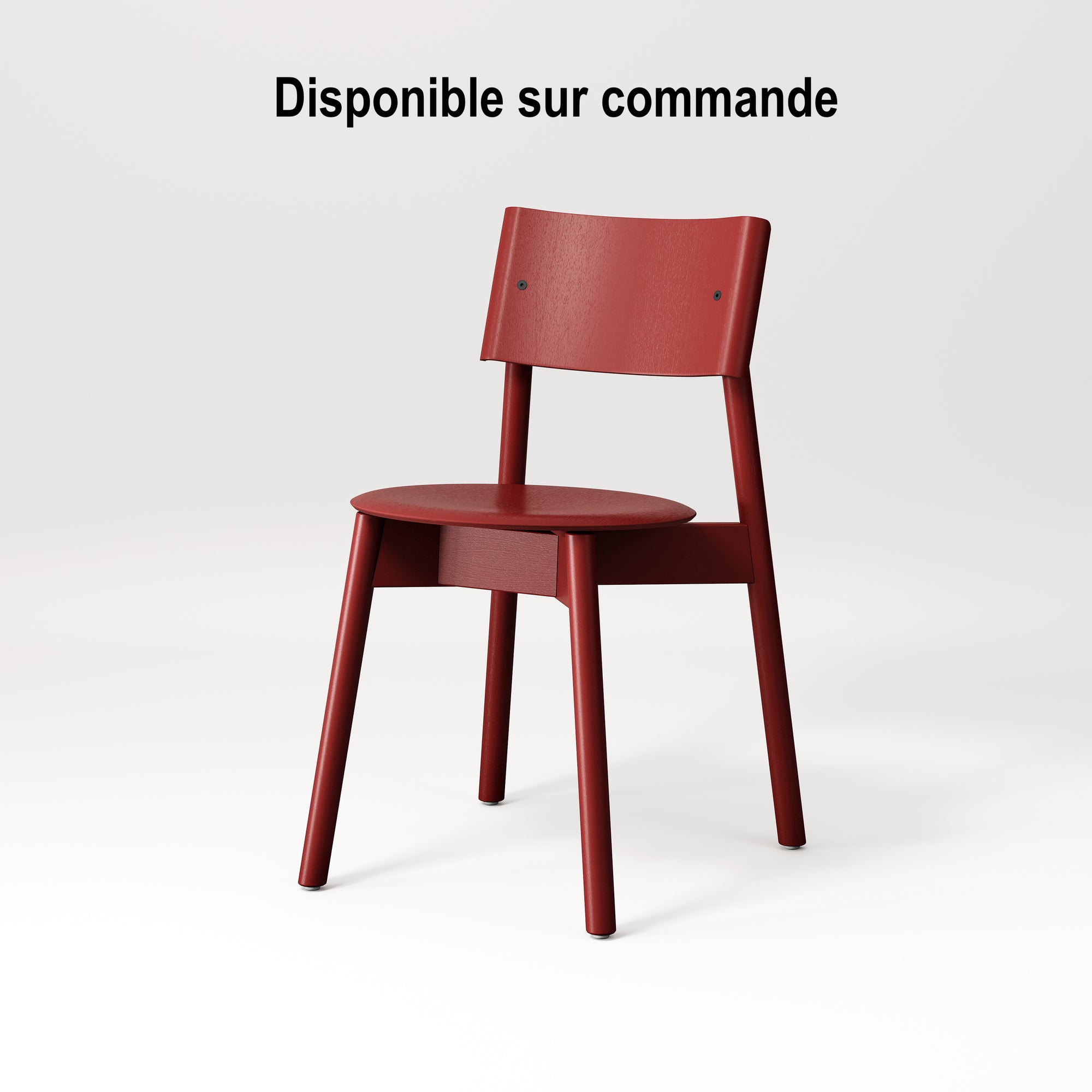 Chaise SSD full wood - bois éco-certifié - rouge coquelicot