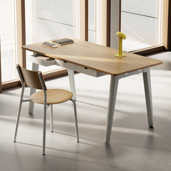 Bureau avec bloc de rangement NEW MODERN – bois éco–certifié