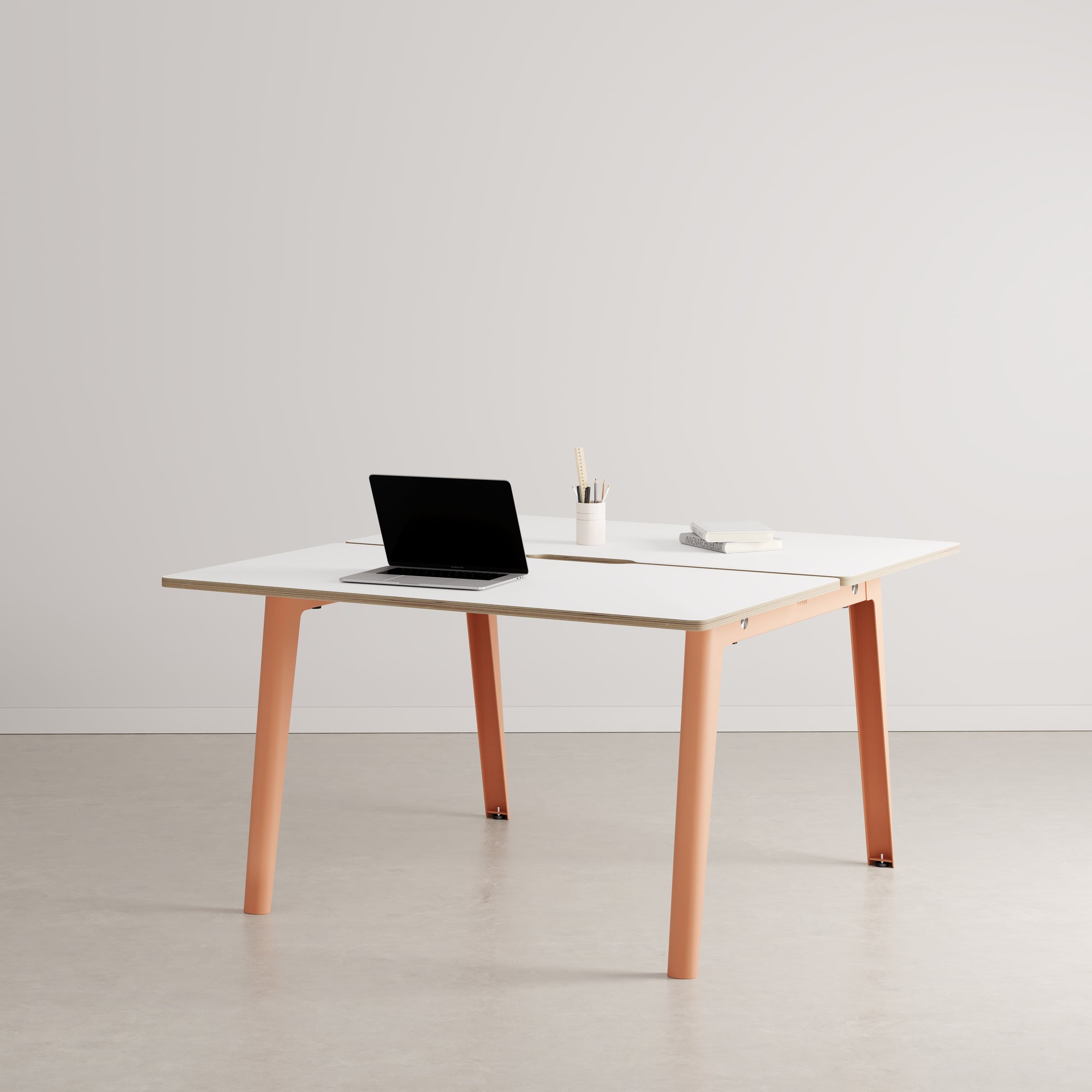 NEW MODERN 2-seater open-plan office - white plywood 