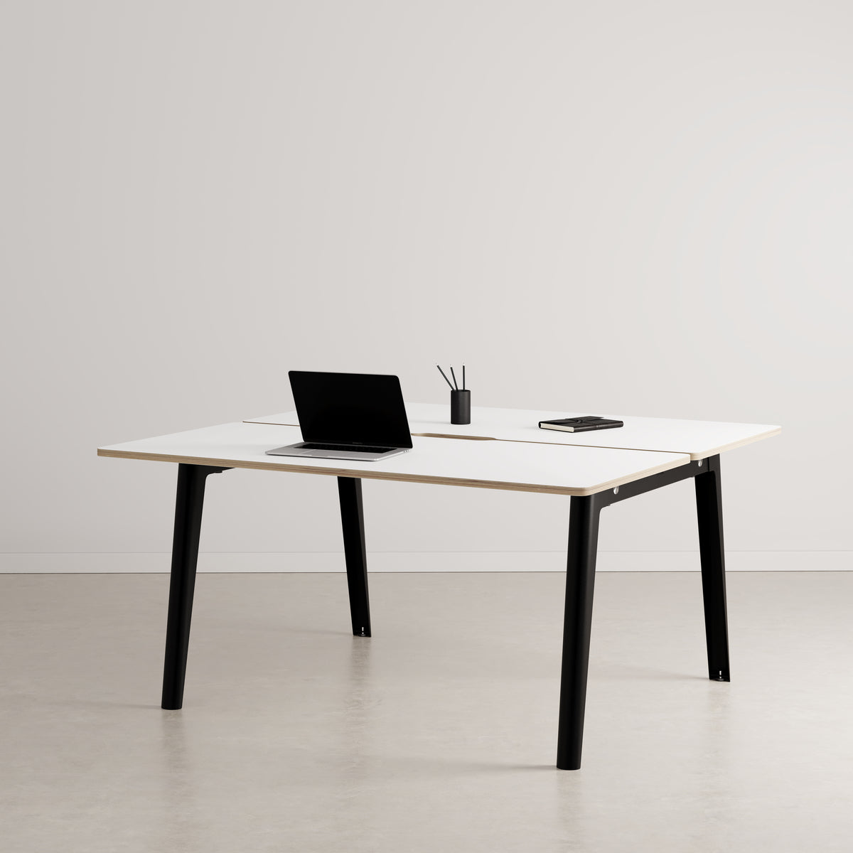 NEW MODERN 2-seater open-plan office - white plywood 