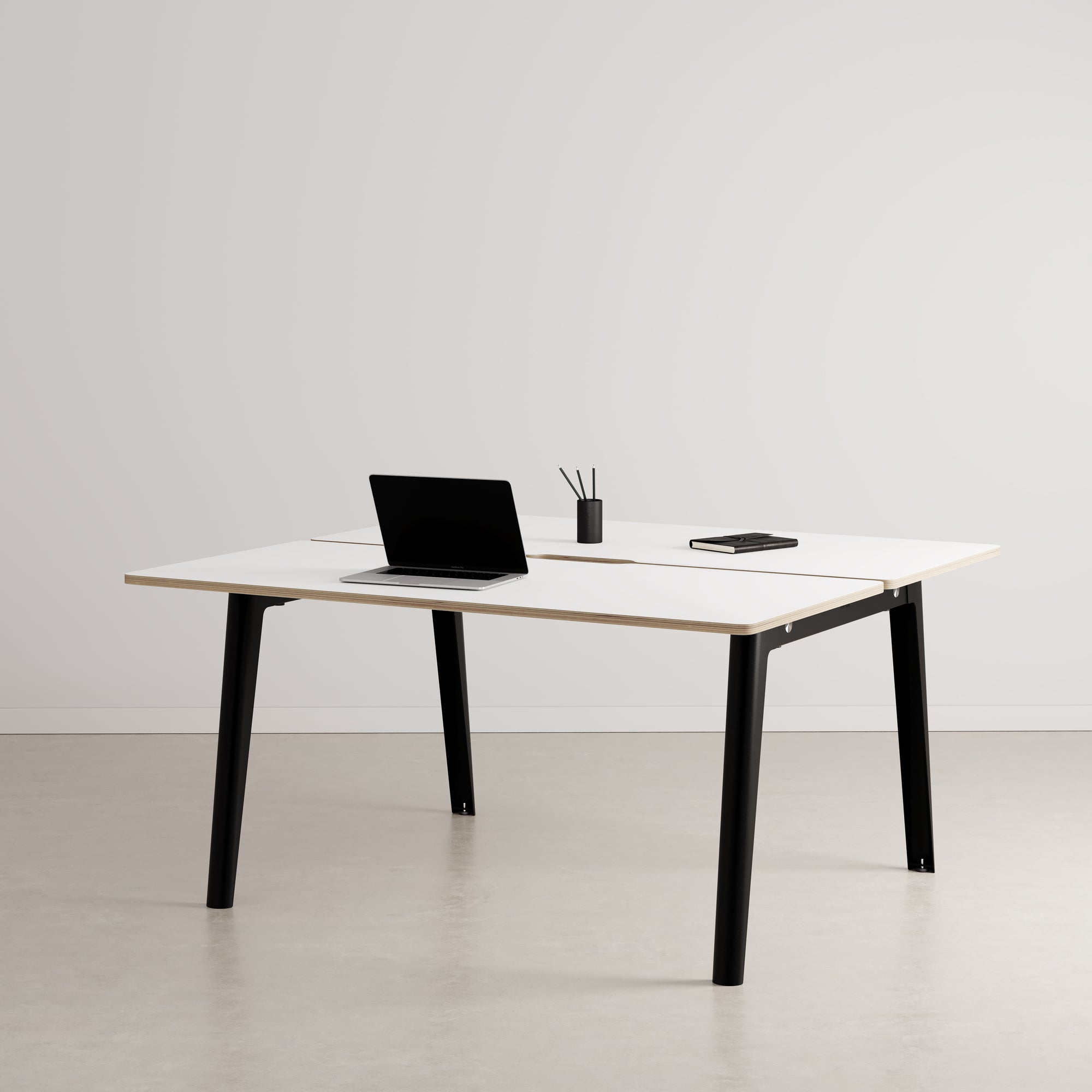 NEW MODERN 2-seater open-plan office - white plywood 