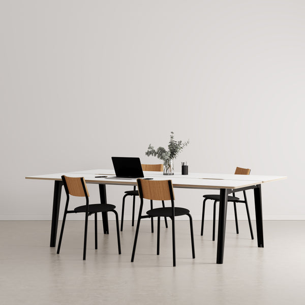 NEW MODERN 4-seater workbench - white plywood 