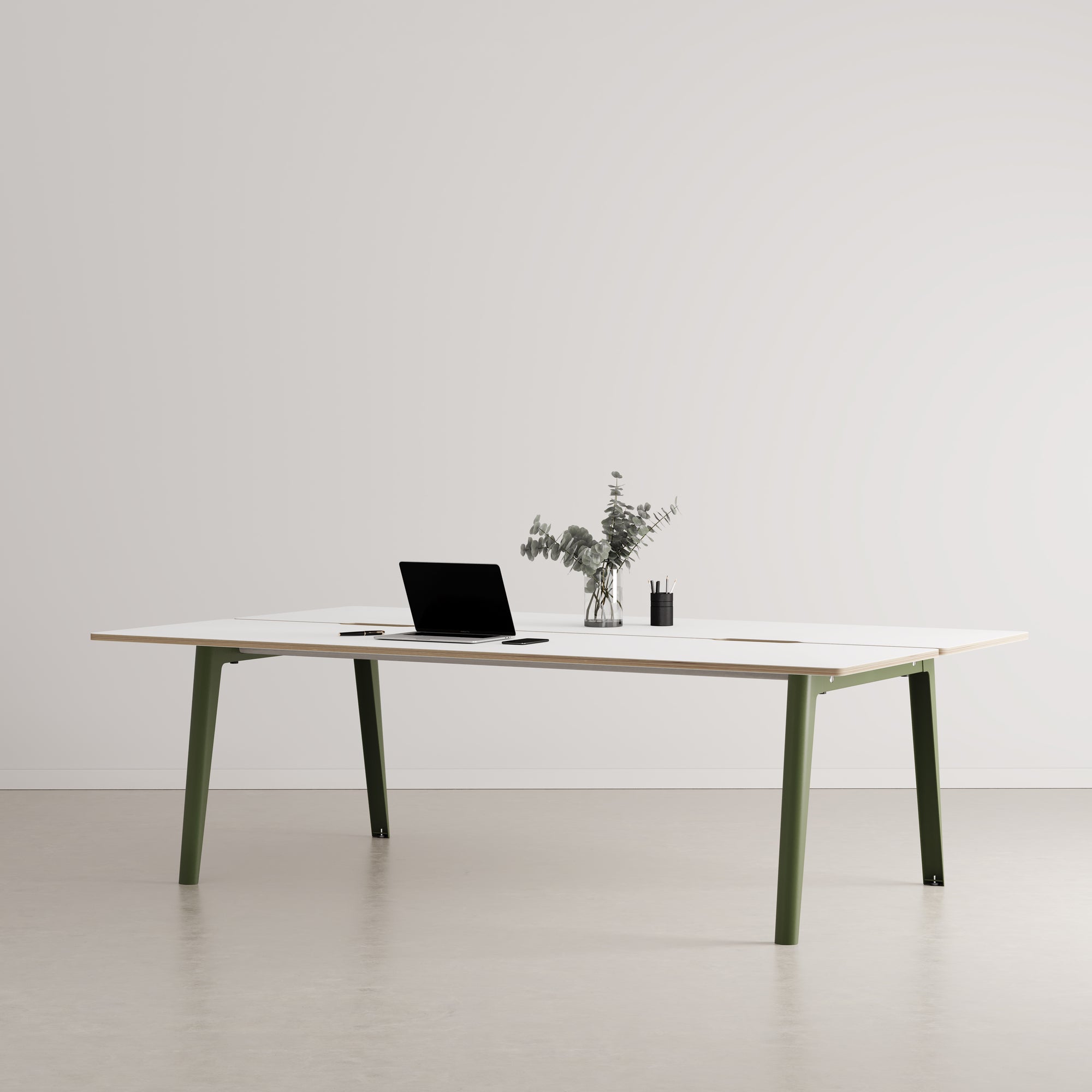 NEW MODERN 4-seater workbench - white plywood 