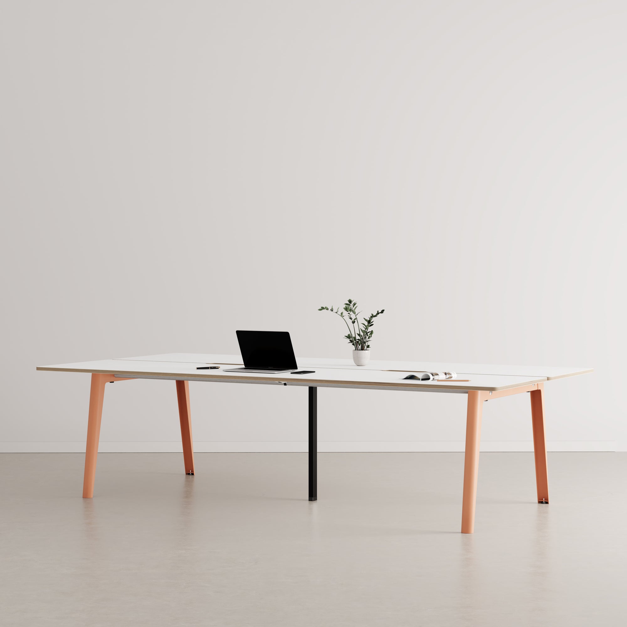 NEW MODERN 4-seater workbench - white plywood 