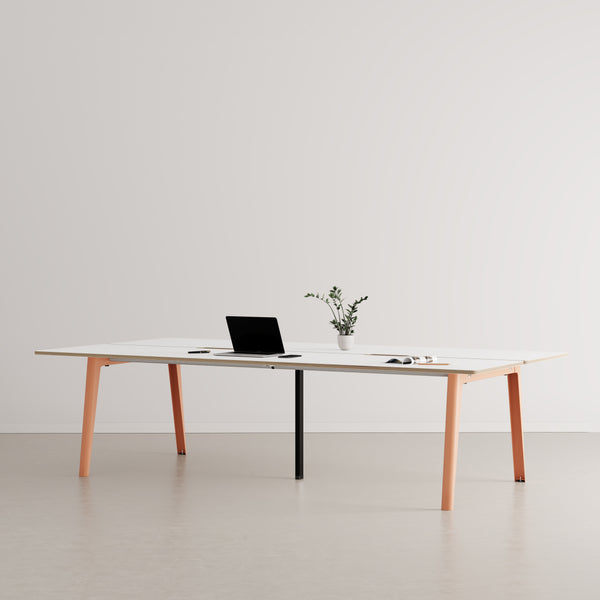 NEW MODERN 4-seater workbench - white plywood 