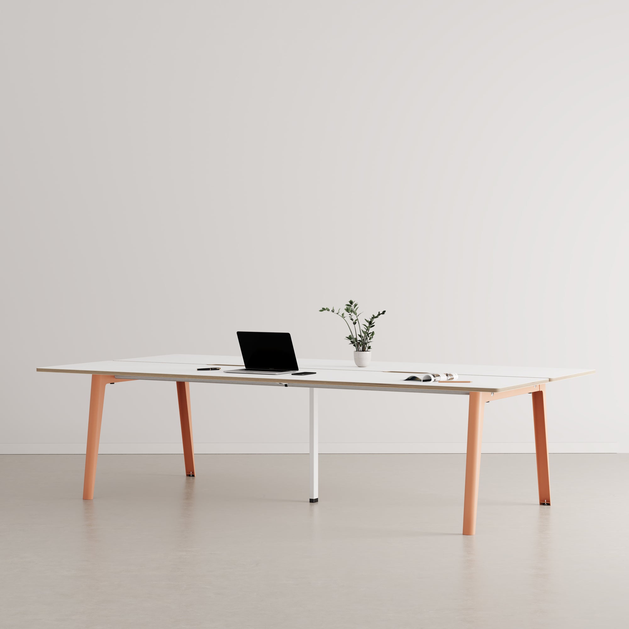 NEW MODERN 4-seater workbench - white plywood 