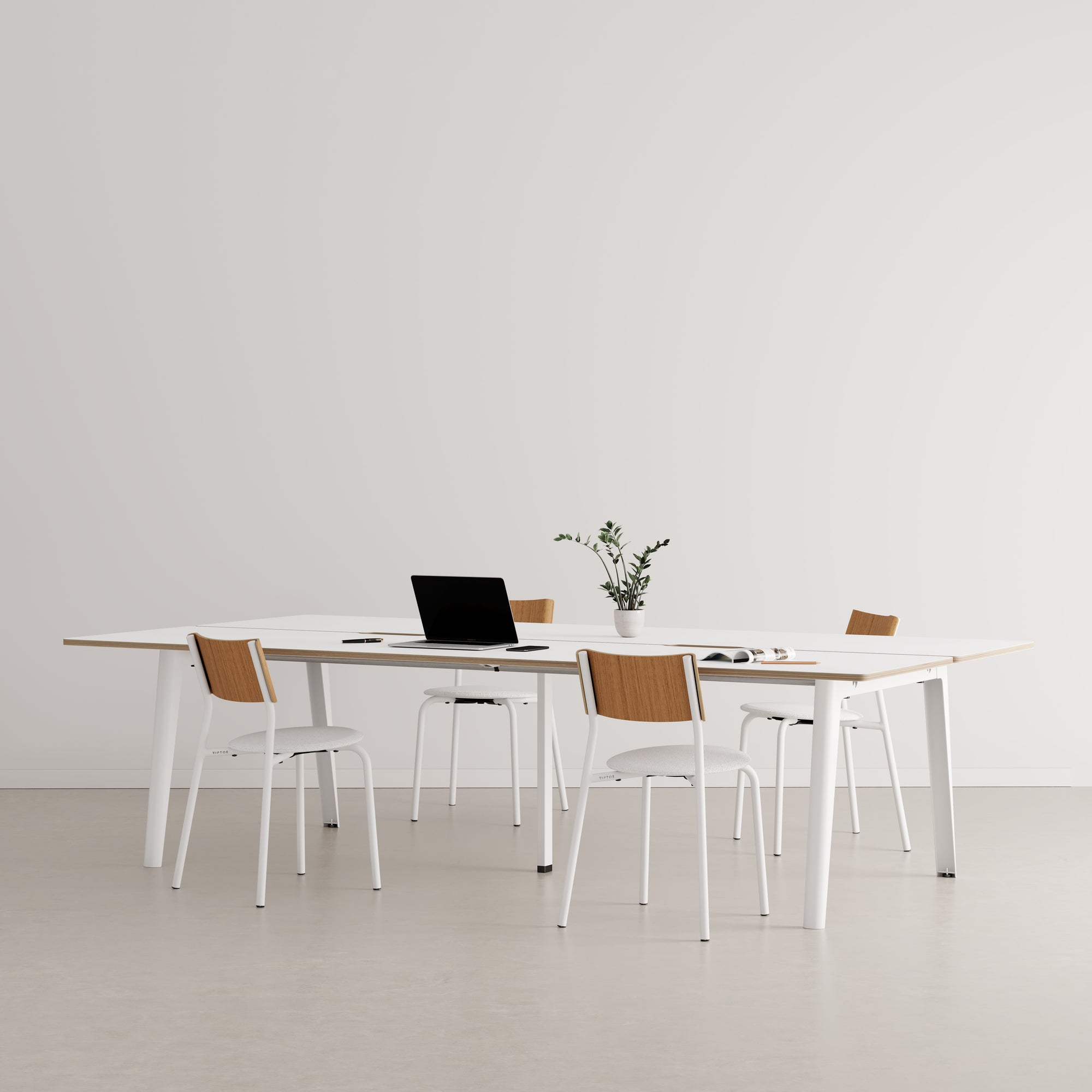 NEW MODERN 4-seater workbench - white plywood 