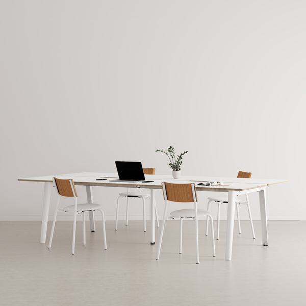 NEW MODERN 4-seater workbench - white plywood 
