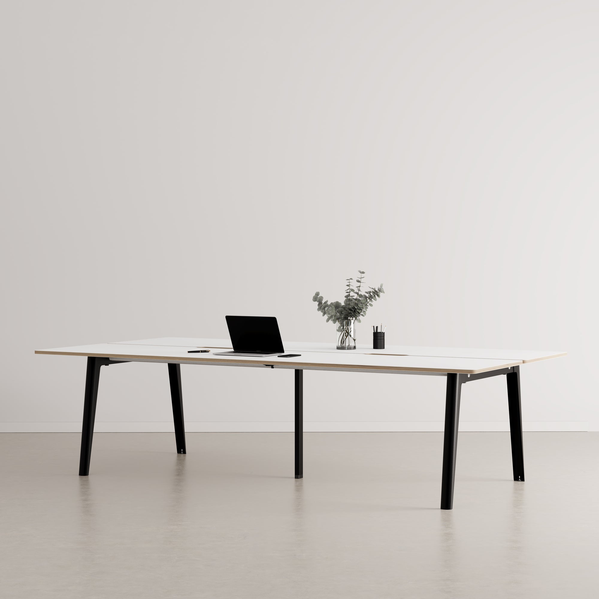 NEW MODERN 4-seater workbench - white plywood 