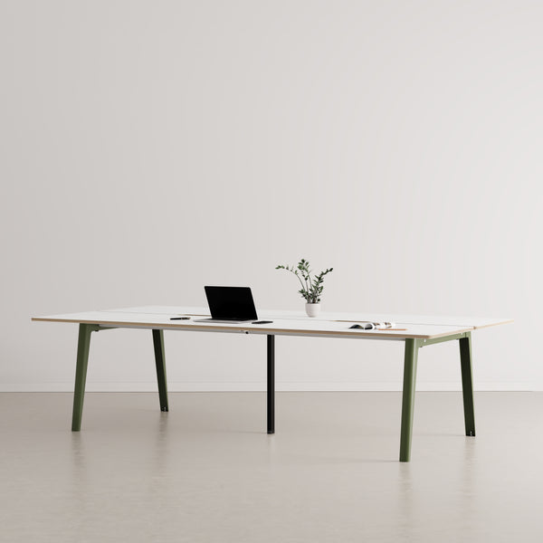 NEW MODERN 4-seater workbench - white plywood 