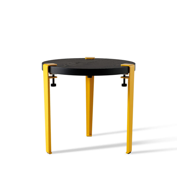 Round coffee table – recycled solid ash wood