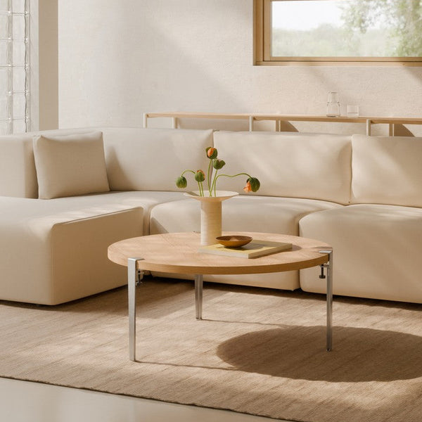 Table basse ronde TIPTOE – chêne massif - Édition CORE