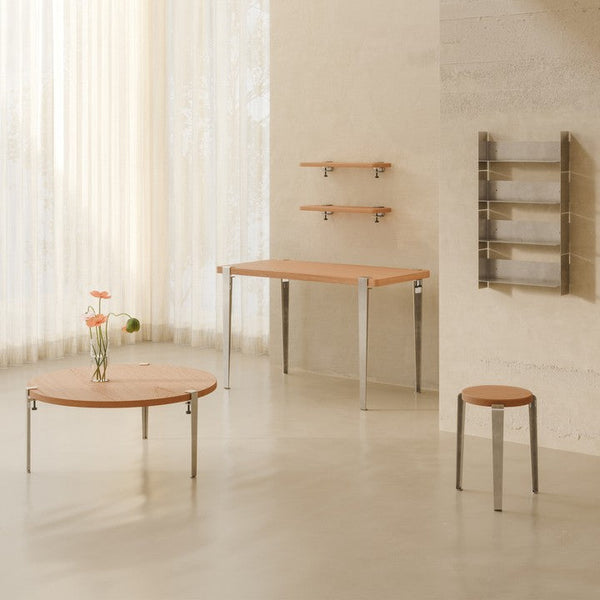 Table basse ronde TIPTOE – chêne massif - Édition CORE