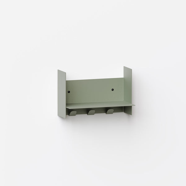 PLI steel wall shelf with coat rack – 30 to 60 cm