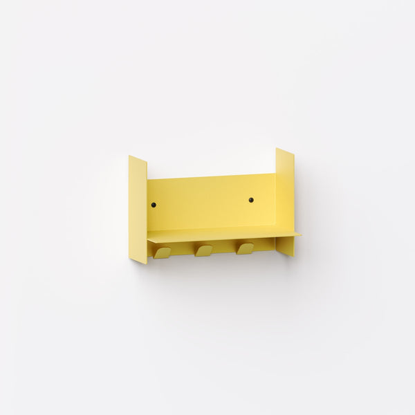 PLI steel wall shelf with coat rack – 30 to 60 cm