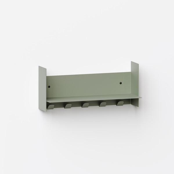 PLI steel wall shelf with coat rack – 30 to 60 cm