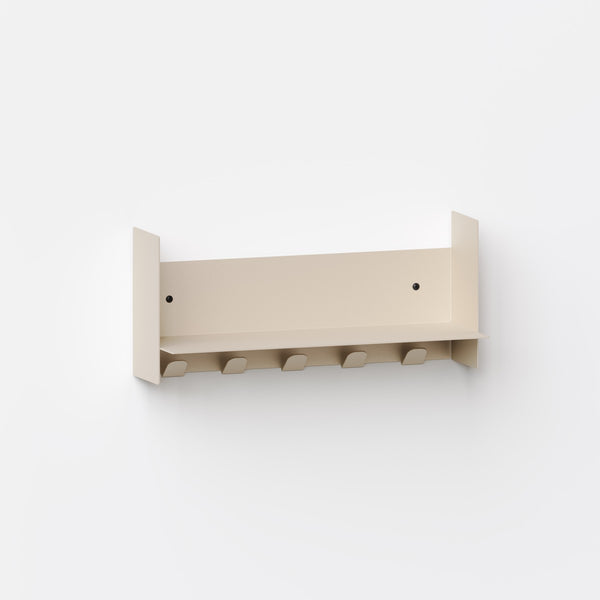 PLI steel wall shelf with coat rack – 30 to 60 cm