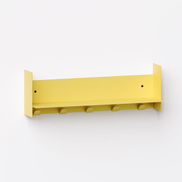 PLI steel wall shelf with coat rack – 30 to 60 cm