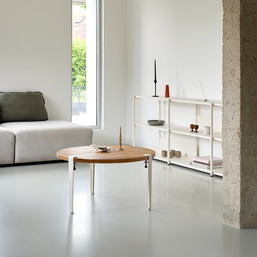 Table basse ronde TIPTOE- bois ancien recyclé