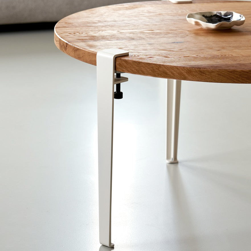 Table basse ronde TIPTOE- bois ancien recyclé