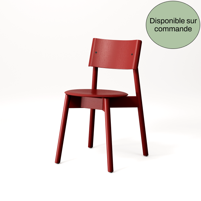 Chaise SSD full wood - bois éco-certifié - rouge coquelicot