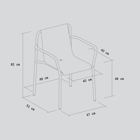 Chaise extérieur avec accoudoirs PANORAMA - Précommande