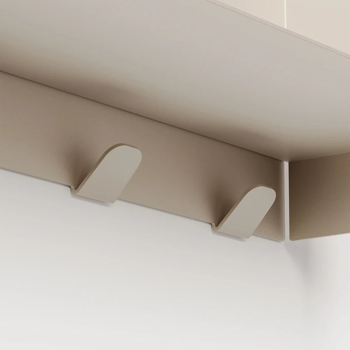 PLI steel wall shelf with coat rack – 30 to 60 cm